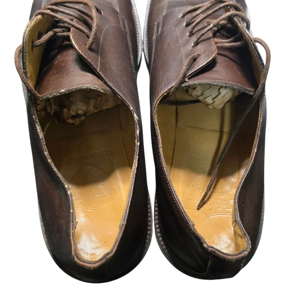 John Wood Shoemaker Mens Sz 13 Brown Norwegian Split Toe Dress Shoes COUSU